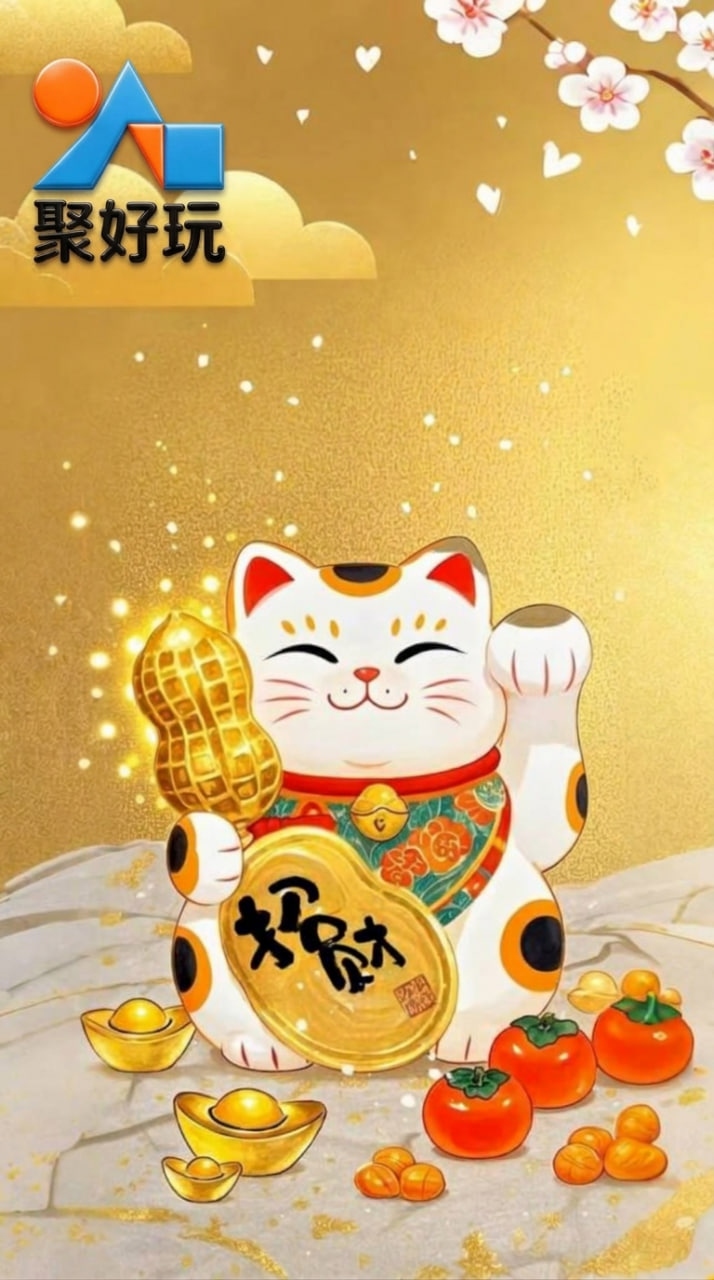 聚好玩金色招财猫背景